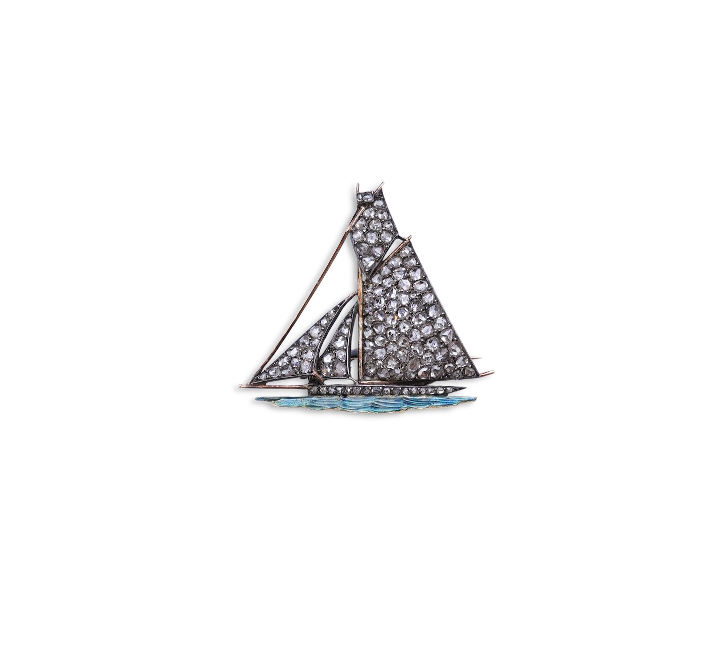An enamel and diamond novelty brooch, early 20th century